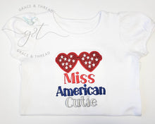Load image into Gallery viewer, Fourth of July,  Miss American Cutie Embroidered Shirt, julio 4, 4th of July Shirt,
